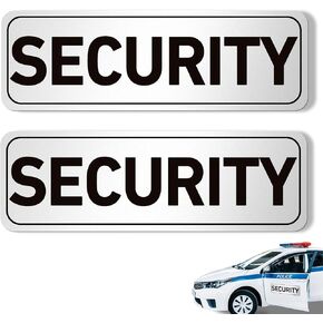 2 Pcs Heavy Duty Security Officers Magnetic Signs Reflective Security Sign Magnet White Waterproof Security Magnetic Decals for Vehicles Cars Truck Rover Patrol