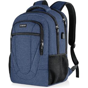 Black Backpack, School Backpack for Teen Boys, 15.6 Inch Travel Laptop Backpack for Women and Men with USB Charging Port, Water Resistant Slim Sturdy College Computer Bag