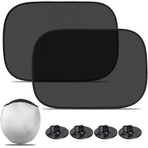 Car Window Shade for Baby (21"x14"), 2 Pack Car Window Shades, Window Shade for Baby in Car with Suction Cups, Complete Kids/Adults/Pets Sun Protection from UV Rays