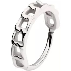 Pierced Owl 16GA 316L Stainless Steel Chain Link Side Facing Hinged Segment Clicker Ring