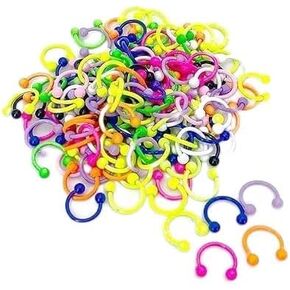 10 Pcs Multicolor 16G Stainless Steel Horseshoe Septum Piercing Nose Rings Hoop Tragus Cartilage Retainer Body Piercing Decoration Easy to Use,Rings,Amazing Gifts