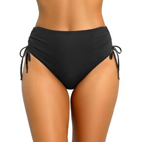 Zmart Womens High Waist Bikini Bottoms - Tie Side Full Coverage Bathing Suit Bottom String Swimsuit