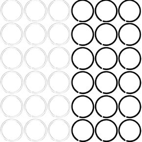 60Pcs Anti-Allergy 20 Gauge Plastic Hoop Ear Retainers, Unisex Nose Rings, Clear, Black, for Sensitive Ears & Skin
