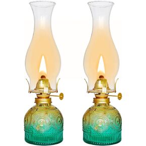 قطعتان من مصابيح زيت الغرفة الكبيرة، مصابيح الكيروسين ذات اللون الزجاجي الشفاف للاستخدام الداخلي لتزيين المنزل ومصباح الإعصار وفانوس الزيت مقاس 11 بوصة مصباح زيت عتيق لإضاءة ديكور الطاولة in Kuwait