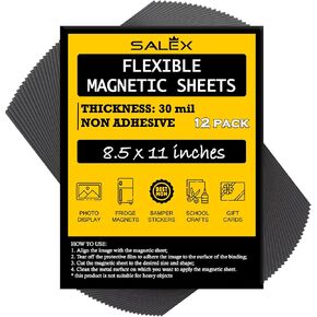 Magnetic Sheets 8.5" x 11" Non Adhesive 30 mil 4 Pack for Dies Storage - Flexible Blank Magnet Sheet 8.5x11 Inches Set for Crafts, DIY, Sign Making, to Make Dots, Square Magnets, Circles, Strips, Tape