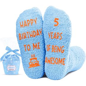Zmart 5th Birthday Gift Ideas Socks - Presents for 5 Year Old Girls Boys, Toddler Socks 5t