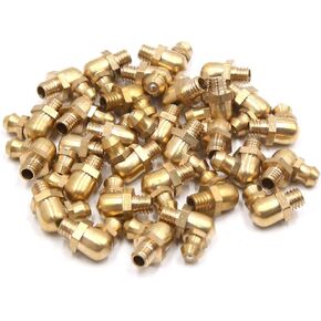 uxcell 30Pcs M6 x 1 Thread 90 Degree Angle Brass Grease Zerk Nipple Fitting for Car