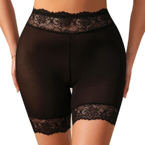 Hibluco Slip Shorts for Under Dresses Women Anti Chafing Shorts Lace Boyshorts Underwear Panties