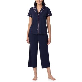 Nautica Womens Sleepwear - Lightweight, Breathable Pajama Notch Collar Top & Pant - 2 Piece Set