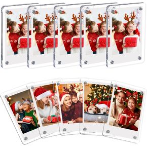Acrylic Fridge Magnetic Frame, Acrylic Photo Picture Frames Double Sided Photo Acrylic Magnetic Photo Frame for Any Photo Frame Clear 3.54x2.36 inches (6 pack)