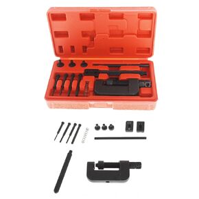 13pcs Heavy Duty Chain Splitter/Breaker Link Riveting Tool Kit Replacement for Motorcycle, Bike, ATV