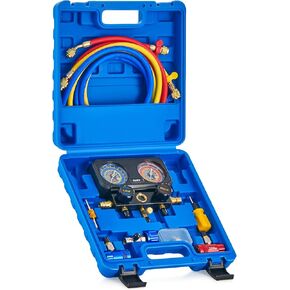 مجموعة قياس تشخيصية متعددة من Orion Motor Tech R1234yf AC لشحن غاز التبريد، 3 مقاييس HVAC مع خراطيم لـ R1234yf R404a R134a، أداة إصلاح خط التيار المتردد، وصلات سريعة وختم ذاتي يمكن الاستفادة منه in Kuwait