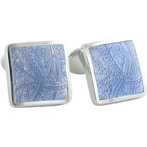 Light Blue Paisley Cuff Links