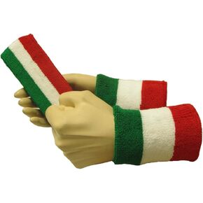 3 Color Striped Terry Sports Sweat Headband, Wristband Set