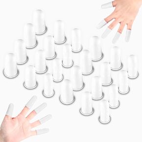 Finger Protectors, 24 Pcs 3 Sizes, Rubber Fingers Covers, Silicone Finger Protector Sleeve Tips Guard Fingertip Thumb Cots Pads for Hot Glue Gun/Sewing/Sorting Paper/Ironing - Black Red Blue Green