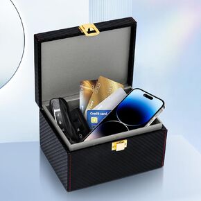 Faraday Box for Car Keys-Premium Anti-Hacking Case Blocker Car Key Protector for Cars, Phones, and More - Signal Blocking Faraday Cage Protector, Holds up to 6 Keys
