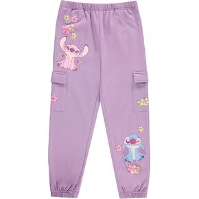 DISNEY Girls Lilo and Stitch Cargo Jogger Sweatpants-Stitch Cargo Sweatpants Little and Big Girls Sizes 4-16