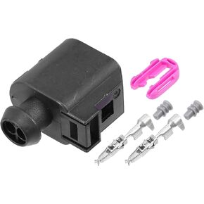 uxcell 1 Set No.8T0973702/6E0973702 2 Pin ABS Sensor Connector Adapter Plug Clip Kit Replacement for VW for Audi