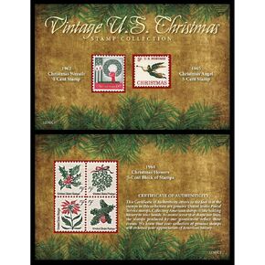 American Coin Treasures Vintage Christmas Stamps Holiday Decor | Genuine Postage Stamps Over 50 Years Old Mint State Condition | Stocking Stuffer Gifts