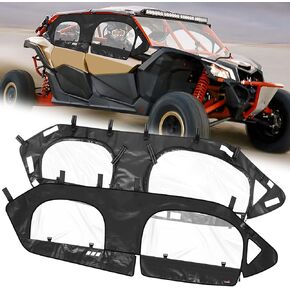 StarknightMT X3 MAX Cab Enclosure Upper Doors, Soft Side Windows With Zipper Vent Compatible With Can Am 2017-2023 Maverick X3 Max X Turbo R DS RS RR MR Maverick X3 Accessories Doorstops