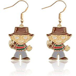 KEYCHIN فريدي أقراط فريدي فيلم رعب مستوحاة هدية فريدي رعب الوجه مجوهرات فريدي القاتل البضائع in Kuwait