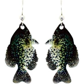 Crappie Fish Earrings by d'ears Non-Tarnish Sterling Silver French Hook Ear Wire