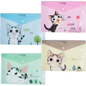 12pcs Letter A4 Paper Document Bag with Snap Button Closure Poly Booklet File Folder Pockets Organizer for School Office Supplies Cross Stitch Organizing Storage Stationery Tools