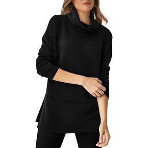 WIHOLL Womens Long Sleeve Tops Turtleneck Sweatshirt Fall Fashion 2024 Air Essentials Tunic Tops