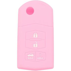 Night Glow Silicone Cover Protector Case Holder Skin Jacket Compatible with Mazda 4 Button Flip Remote Key Fob CV2534 Translucent