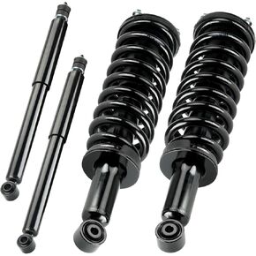 Complete Front and Rear Strut Shock Absorber Fit for Toyota Sequoia 2001-2007, Complete of Hydraulic Front Strut w/Coil Spring Kits Replace for 171348L, 171348R, 37240