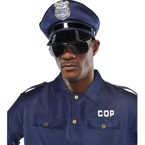 Unisex Bold Navy Blue Police Hat - Premium Fabric & Authentic Design - Costumes & Parties, One Size Fits Most - Pack of 1