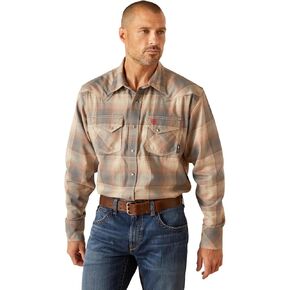 قميص عمل رجالي من Ariat مقاوم للحريق Excalibur Retro Fit Snap Work in Saudi Arabia