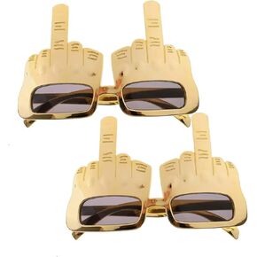 2Pcs Tricky Middle Finger Sunglasses,Creative Middle Finger Flip Off Hand Shape Finger Silly Funny Party Novelty Sunglasses,Novelty Party Eye Glasses Glam Novelty Sunglasses and Eyewear Accessorie