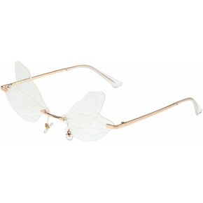 Sunglasses with Dragonfly Wing Butterfly Irregular Glasses for Women Girls