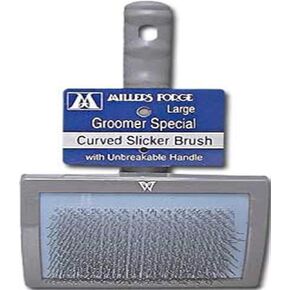 Millers Forge Stainless Steel Pins Universal Curved Pet Slicker Brush with Plastic Handle, Large