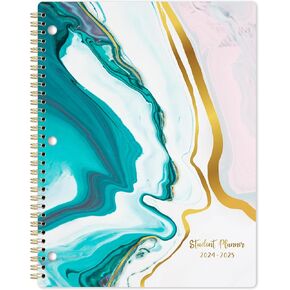 Student Planner 2025-2026 - School Planner with Stickers, July 2025- June 2026, 8.5" x 11", Academic Planner & Weekly Planner/Agenda, Thick Paper + Holidays + 3-Hole Punched + Twin-Wire - Sea Blue