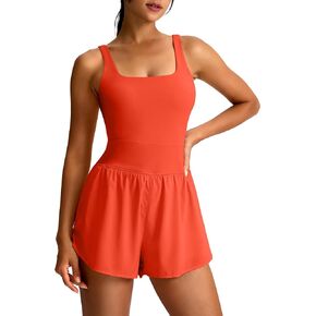 Soothfeel Womens Workout Romper Running Onesie One Piece Jumpsuit Shorts Tennis Gym Active Athletic Rompers for Women Summer in Kuwait