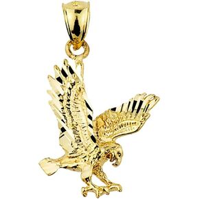Animal Kingdom 10K Yellow Gold Landing Eagle Charm Pendant