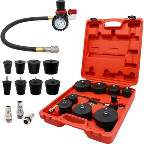 9pcs Turbo System Leakage Tester Kit,Turbocharger Turbo Boost Leak Tester with 4 Pairs of stepped adapters 1-3/8"- 3-1/2"