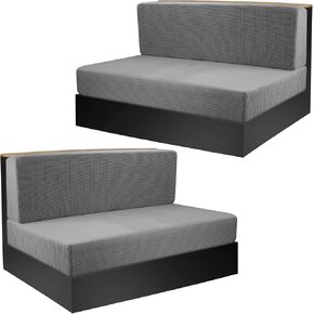RV Dinette Cushions Covers- RV Stretch Sofa Seat Slipcovers -Washable Loveseat Sofa Furniture Protector for RV Camper Car Bench (Camel 2 Backrest Covers & 2 Bench Covers)