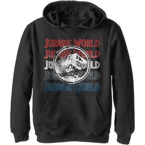 Jurassic Park Kids' Jurassic World Fallen Kingdom Logo Repeat Youth Pullover Hoodie