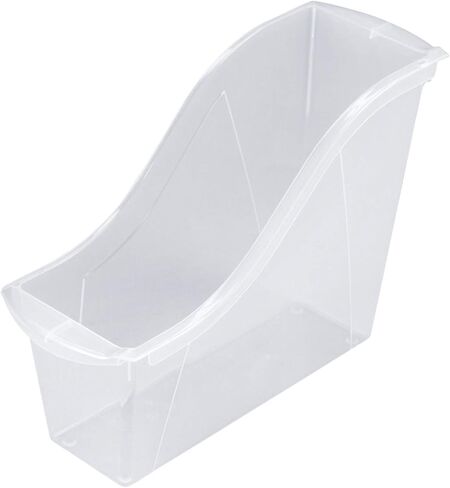 Storex Interlocking Book Bin, Small, 11-3/4 x 4-1/2 x 8-1/2 Inches, Translucent in Kuwait