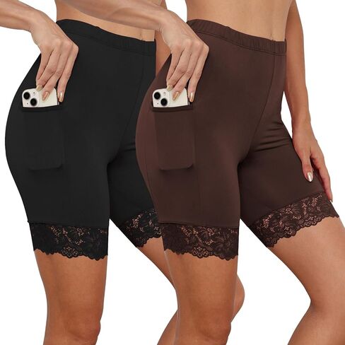 Under Dress Shorts Cooling Anti Chafing Shorts for Women Satin Slip Shorts Lace Women Boyshort Underwear in Saudi Arabia