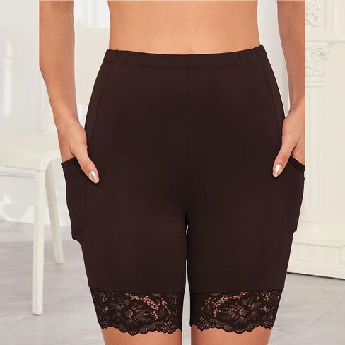 Under Dress Shorts Cooling Anti Chafing Shorts for Women Satin Slip Shorts Lace Women Boyshort Underwear in Saudi Arabia