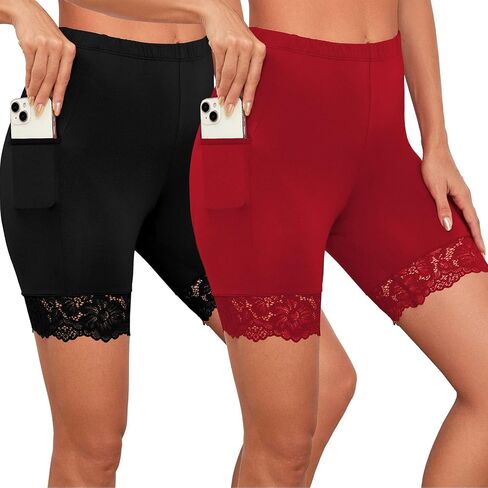 Under Dress Shorts Cooling Anti Chafing Shorts for Women Satin Slip Shorts Lace Women Boyshort Underwear in Saudi Arabia