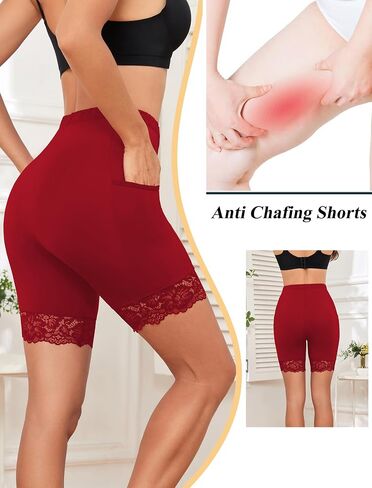 Under Dress Shorts Cooling Anti Chafing Shorts for Women Satin Slip Shorts Lace Women Boyshort Underwear in Saudi Arabia