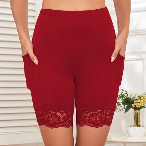Under Dress Shorts Cooling Anti Chafing Shorts for Women Satin Slip Shorts Lace Women Boyshort Underwear in Saudi Arabia