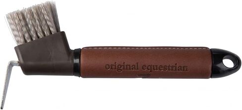 HORZE Maddox Leather Handle Hoof Pick - Dark Brown - One Size in Saudi Arabia