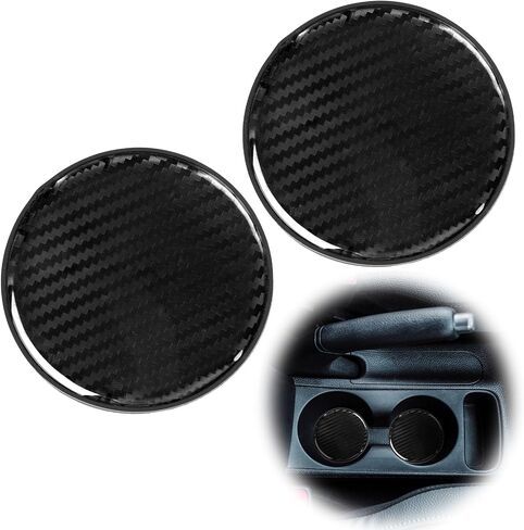 2PCS Cup Holder for Car Coaster 2.75 Inch Carbon Fiber Cup Holder Car Cup Holder Anti-Slip Silicone Embedded Cup Mat Insert Coaster Pad Universal Car Interior Accessories for Women Men Most Vehicles in Saudi Arabia