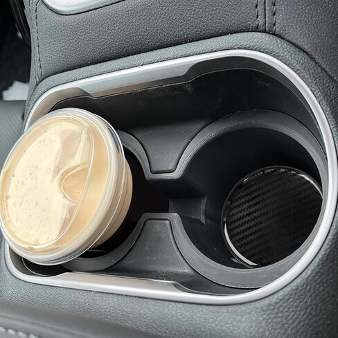 2PCS Cup Holder for Car Coaster 2.75 Inch Carbon Fiber Cup Holder Car Cup Holder Anti-Slip Silicone Embedded Cup Mat Insert Coaster Pad Universal Car Interior Accessories for Women Men Most Vehicles in Saudi Arabia